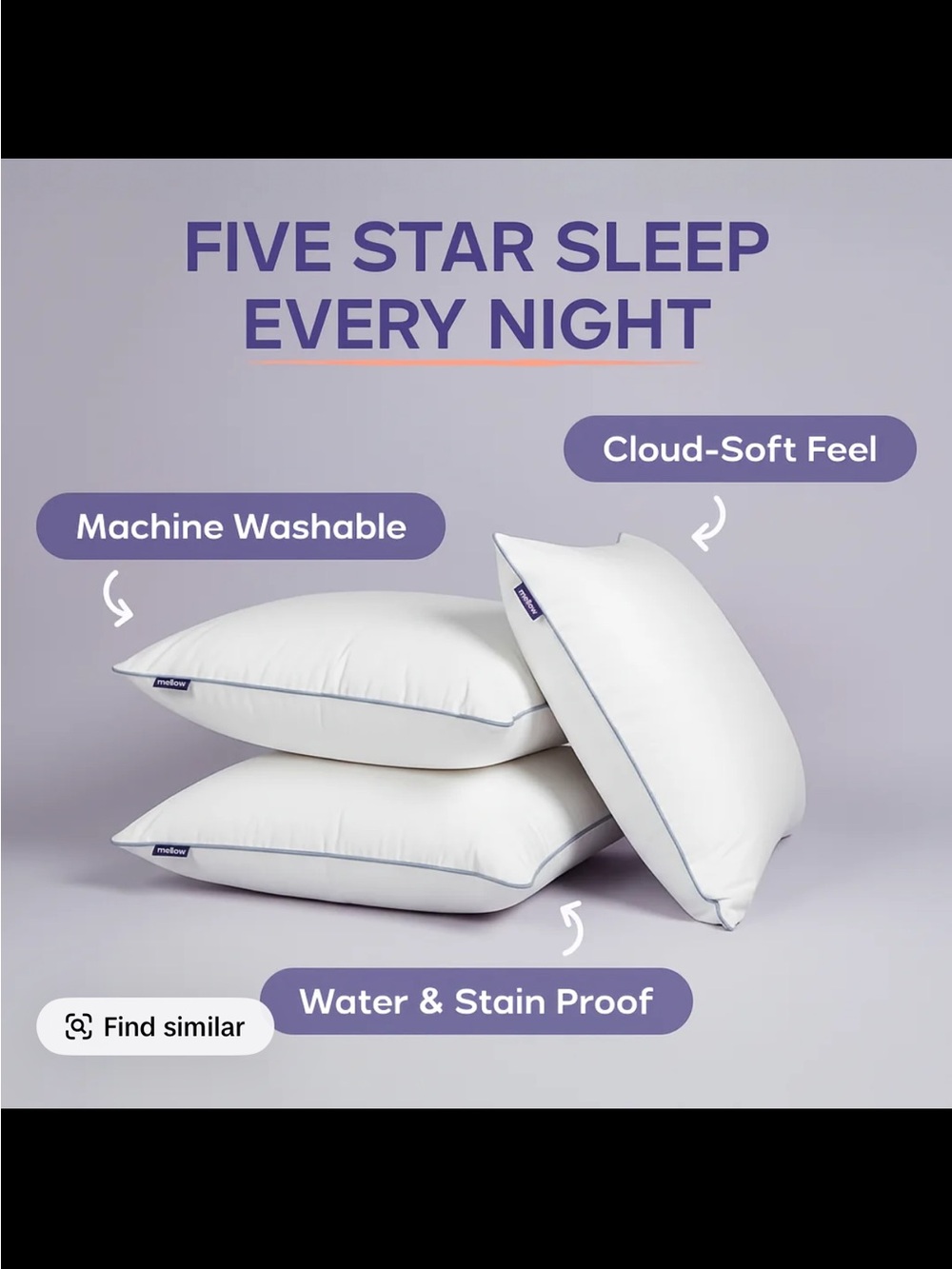 Five Star Sleep White Cloud-Soft Pillow - Machine Washable Comfort